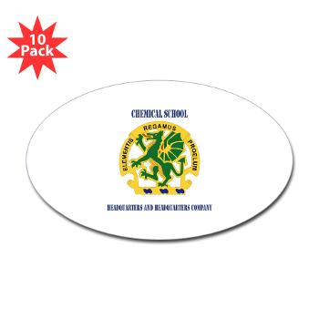 CSHQHQC - M01 - 01 - DUI - Chemical School - HQ and HQ Coy with Text - Sticker (Oval 10 pk)