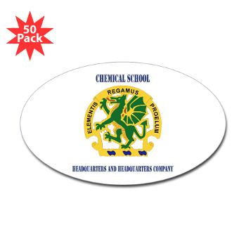 CSHQHQC - M01 - 01 - DUI - Chemical School - HQ and HQ Coy with Text - Sticker (Oval 50 pk)