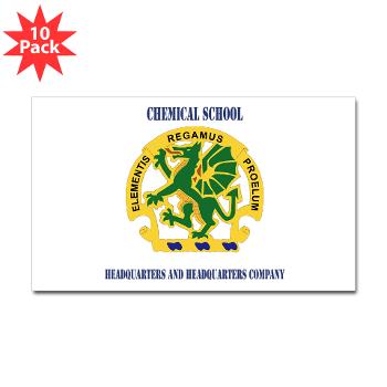 CSHQHQC - M01 - 01 - DUI - Chemical School - HQ and HQ Coy with Text - Sticker (Rectangle 10 pk) - Click Image to Close
