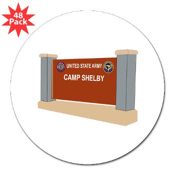 CShelby - M01 - 01 - Camp Shelby - 3"Lapel Sticker (48 pk)