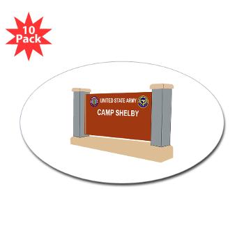 CShelby - M01 - 01 - Camp Shelby - Sticker (Oval 10 pk)