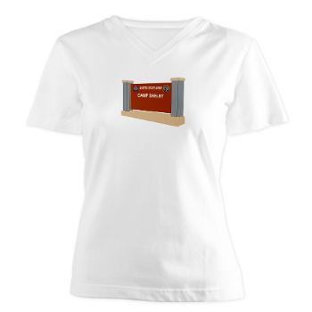 CShelby - A01 - 04 - Camp Shelby - Women's V-Neck T-Shirt
