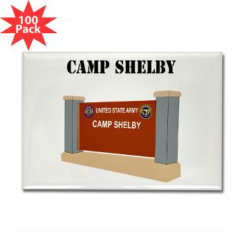CShelby - M01 - 01 - Camp Shelby with Text - Rectangle Magnet (100 pack)