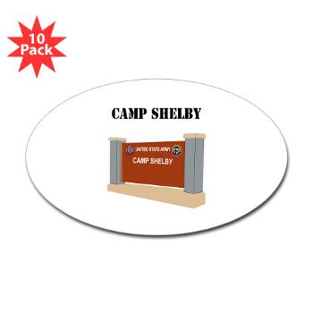 CShelby - M01 - 01 - Camp Shelby with Text - Sticker (Oval 10 pk)