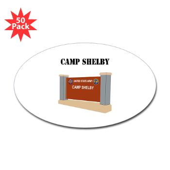 CShelby - M01 - 01 - Camp Shelby with Text - Sticker (Oval 50 pk)