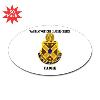 CWOCC - M01 - 01 - DUI - Warrant Officer Career Center - Cadre with Text - Sticker (Oval 50 pk) - Click Image to Close