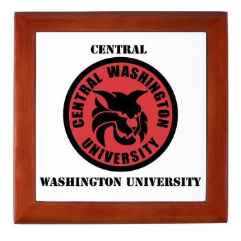 CWU - M01 - 03 - SSI - ROTC - Central Washington University with Text - Keepsake Box