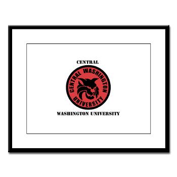 CWU - M01 - 02 - SSI - ROTC - Central Washington University with Text - Large Framed Print