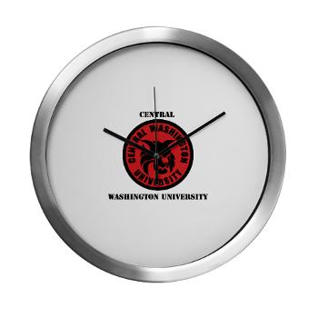 CWU - M01 - 03 - SSI - ROTC - Central Washington University with Text - Modern Wall Clock - Click Image to Close