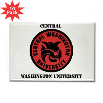 CWU - M01 - 01 - SSI - ROTC - Central Washington University with Text - Rectangle Magnet (10 pack)