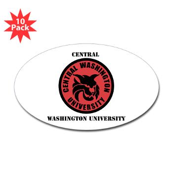 CWU - M01 - 01 - SSI - ROTC - Central Washington University with Text - Sticker (Oval 10 pk) - Click Image to Close
