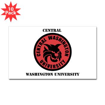 CWU - M01 - 01 - SSI - ROTC - Central Washington University with Text - Sticker (Rectangle 10 pk)