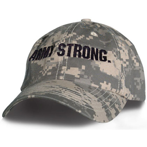 Army ARMY STRONG Letters Direct Embroidered ACU Ball Cap  Quantity 5  - Click Image to Close