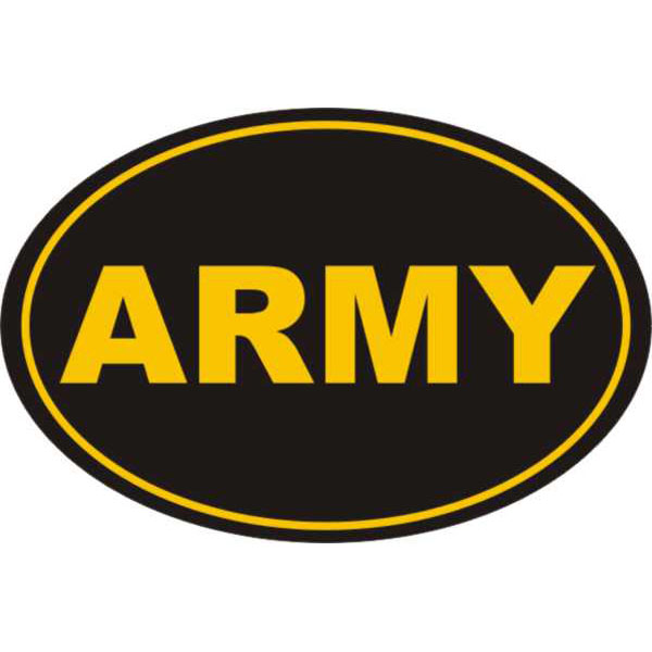 Army Decal Army Oval Euro Style 4.5 x 3 inch Decal  Quantity 10  - Click Image to Close