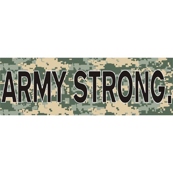 Army Decal Army Strong on ACU 9 x 3 inch Bumper Sticker  Quantity 10