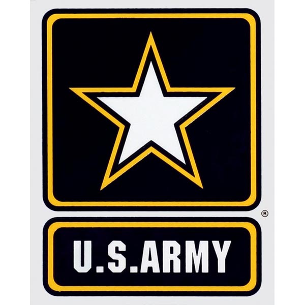 Army Decal: US Army Star Logo 3 x 4 inch Decal  Quantity 10  - Click Image to Close