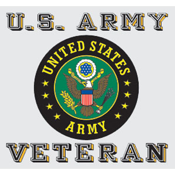 Army Decal US Army Veteran with Crest Logo 3.5 x 3.25 inch Decal  Quantity 10