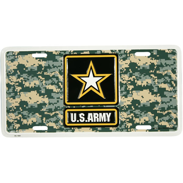 Army License Plate US Army Star Logo with ACU Pattern  Quantity 5
