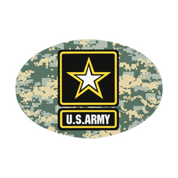 Army Magnet Army Strong with Soldiers Oval Auto Magnet  Quantity 5