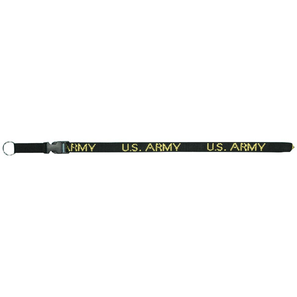Army US Army Embroidered Neck Lanyard with Spilt Ring and Side Release Buckle  Quantity 5  - Click Image to Close