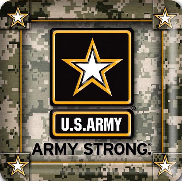 Army US Army Star 4 Inch Coasters 8 Pack  Quantity 5  - Click Image to Close
