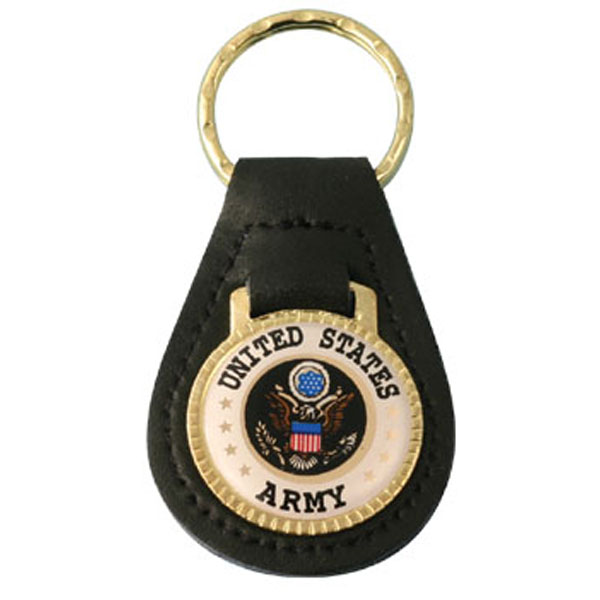 Army United States Army with Crest Leather Key Fob  Quantity 5  - Click Image to Close