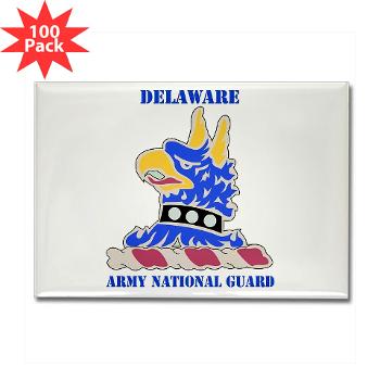 DELAWAREARNG - M01 - 01 - DUI - Delaware Army National Guard with text - Rectangle Magnet (100 pack) - Click Image to Close