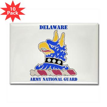 DELAWAREARNG - M01 - 01 - DUI - Delaware Army National Guard with text - Rectangle Magnet (10 pack) - Click Image to Close