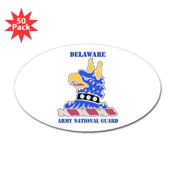 DELAWAREARNG - M01 - 01 - DUI - Delaware Army National Guard with text - Sticker (Oval 50 pk)