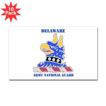 DELAWAREARNG - M01 - 01 - DUI - Delaware Army National Guard with text - Sticker (Rectangle 10 pk) - Click Image to Close