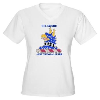 DELAWAREARNG - A01 - 04 - DUI - Delaware Army National Guard with text - Women's V-Neck T-Shirt