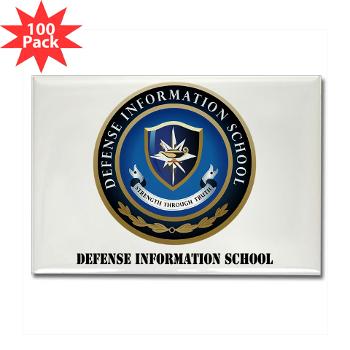 DIS - M01 - 01 - Defense Information School with Text - Rectangle Magnet (100 pack) - Click Image to Close