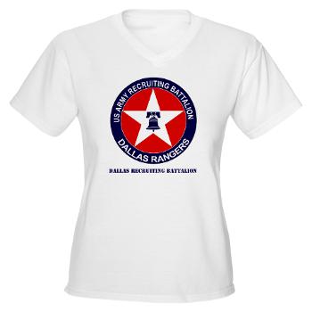 DRB - A01 - 04 - DUI - Dallas Recruiting Battalion with Text - Women's V -Neck T-Shirt - Click Image to Close