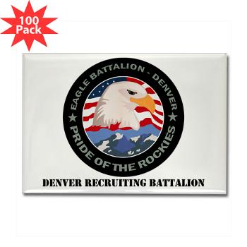 DRBN - M01 - 01 - DUI - Denver Recruiting Battalion with Text - Rectangle Magnet (100 pack) - Click Image to Close