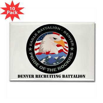 DRBN - M01 - 01 - DUI - Denver Recruiting Battalion with Text - Rectangle Magnet (10 pack) - Click Image to Close