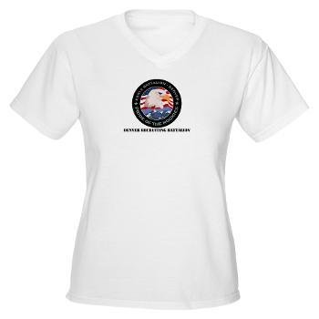 DRBN - A01 - 04 - DUI - Denver Recruiting Battalion with Text - Women's V-Neck T-Shirt