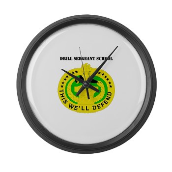 DSS - M01 - 03 - DUI - Drill Sergeant School with Text - Large Wall Clock