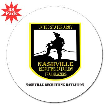 NRB - M01 - 01 - DUI - Nashville Recruiting Battalion with Text - 3" Lapel Sticker (48 pk)