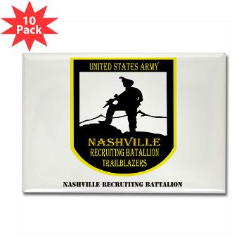 NRB - M01 - 01 - DUI - Nashville Recruiting Battalion with Text - Rectangle Magnet (10 pack)