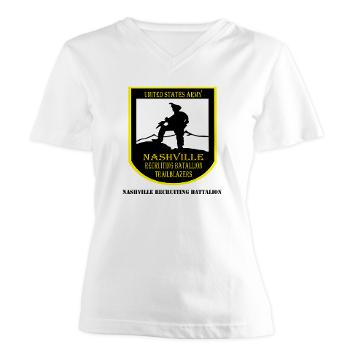 NRB - A01 - 04 - DUI - Nashville Recruiting Battalion with Text - Women's V -Neck T-Shirt