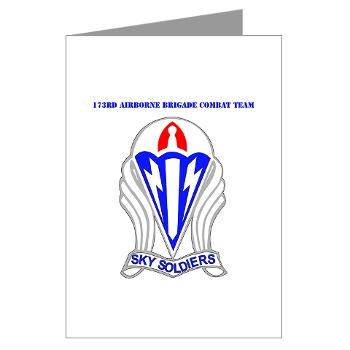 173ABCT - M01 - 02 - DUI-173rd Airborne Brigade Combat Team with text - Greeting Cards (Pk of 10)