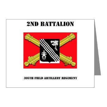 2B305FAR - M01 - 02 - DUI - 2nd Bn 305 Regt FA-177TH Armored Brigade with Text - Note Cards (Pk of 20)