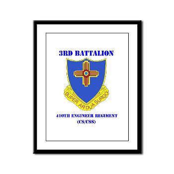 3B410ER - M01 - 02 - DUI - 3rd Bn - 410TH Engineer Regt with Text Framed Panel Print