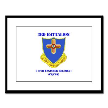 3B410ER - M01 - 02 - DUI - 3rd Bn - 410TH Engineer Regt with Text Large Framed Print