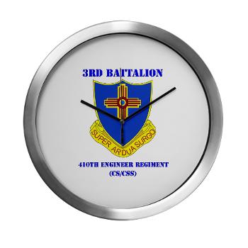 3B410ER - M01 - 03 - DUI - 3rd Bn - 410TH Engineer Regt with Text Modern Wall Clock - Click Image to Close