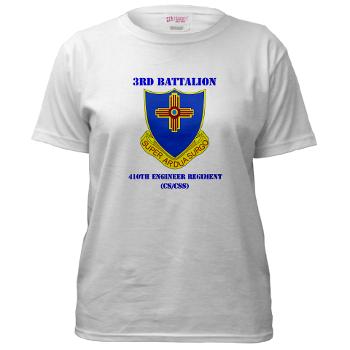 3B410ER - A01 - 04 - DUI - 3rd Bn - 410TH Engineer Regt with Text Women's t-shirt - Click Image to Close