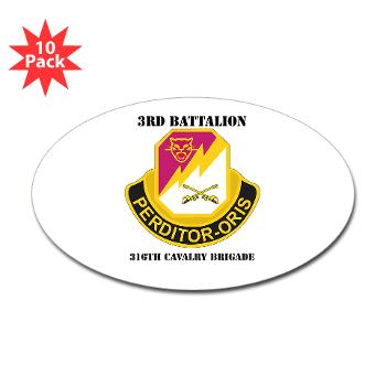 3BN316CB - M01 - 01 - DUI - 3BN - 316th Cavalry Brigade with Text - Sticker (Oval 10 pk) - Click Image to Close