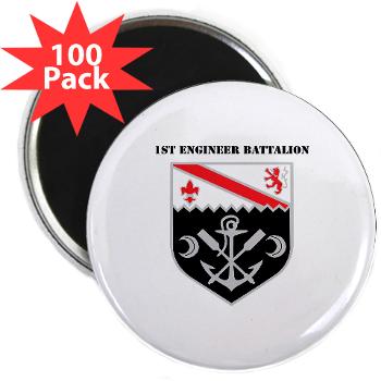 EBN - M01 - 01 - DUI - 1st Engineer Battalion with Text - 2.25" Magnet (100 pack)