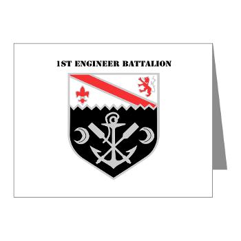 EBN - M01 - 02 - DUI - 1st Engineer Battalion with Text - Note Cards (Pk of 20)