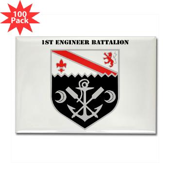 EBN - M01 - 01 - DUI - 1st Engineer Battalion with Text - Rectangle Magnet (100 pack)